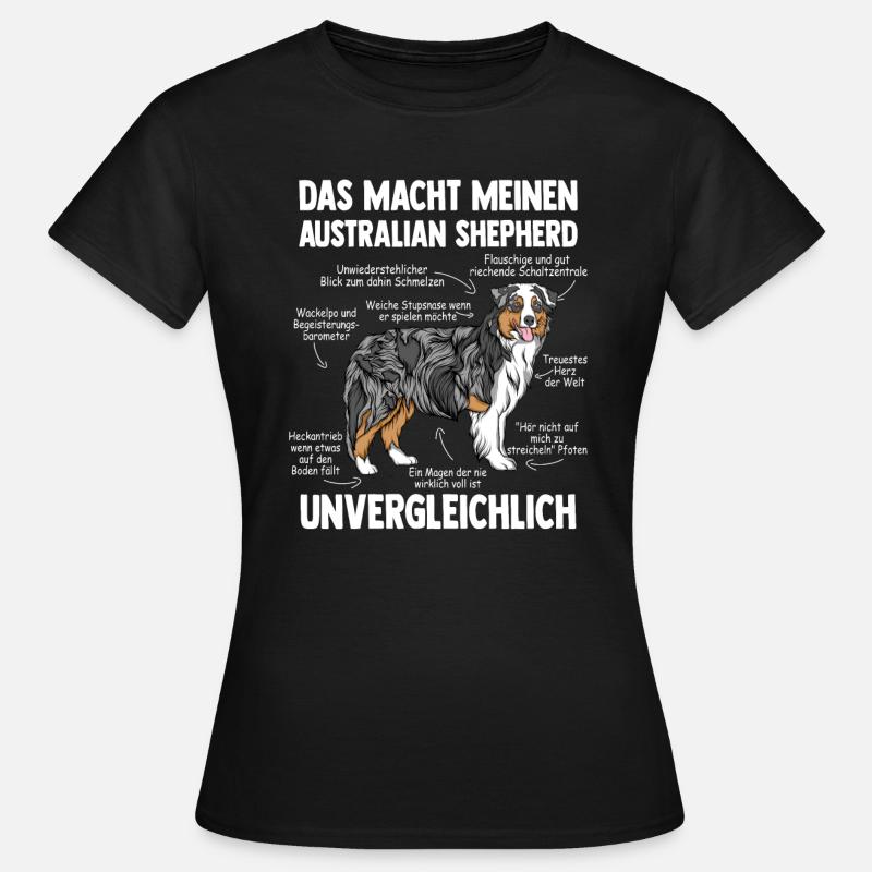 Australian Shepherd Aussie - Frauen T-Shirt - Schwarz
