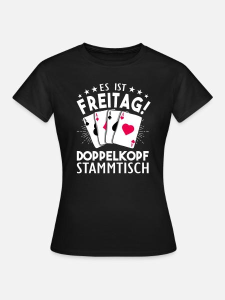 Doppelkopf - Frauen T-Shirt - Schwarz