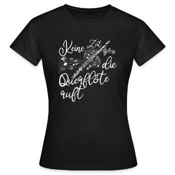 Querflöte - Frauen T-Shirt - Schwarz - Vorne - AI Model Female 172 dark (172cm)