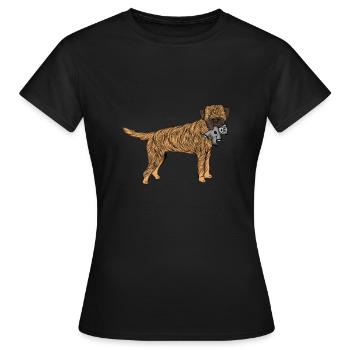Border Terrier - T-shirt Femme - noir - Devant - AI Model Female 172 dark (172cm)