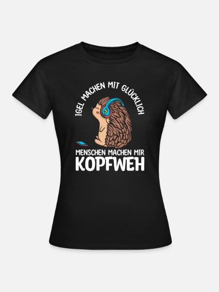 Igel - Frauen T-Shirt - Schwarz
