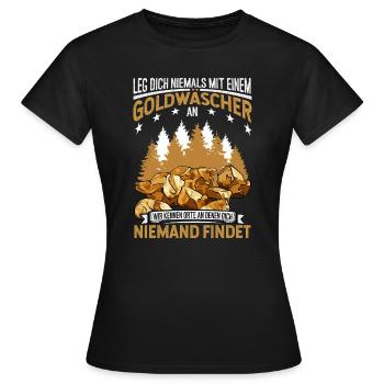 Goldsucher Goldwaschen Goldgraben Goldbarren - Frauen T-Shirt - Schwarz - Vorne - AI Model Female 172 dark (172cm)