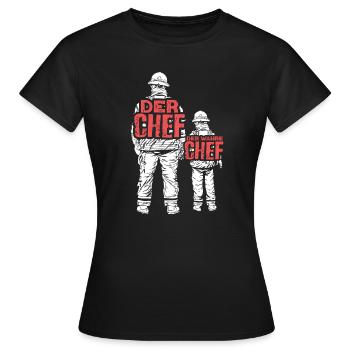 Feuerwehr Vater Sohn Partnerlook - Frauen T-Shirt - Schwarz - Vorne - AI Model Female 172 dark (172cm)