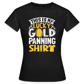 Inondation d’or Extraction d’or - T-shirt Femme - noir - Devant - AI Model Female 172 dark (172cm)