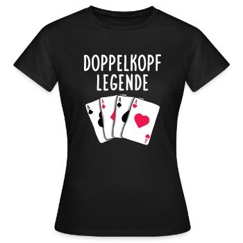 Cartes à jouer de légende à deux têtes - T-shirt Femme - noir - Devant - AI Model Female 172 dark (172cm)