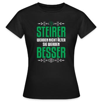 Les Styriens ne vieillissent pas, ils deviennent Styrie - T-shirt Femme - noir - Devant - AI Model Female 172 dark (172cm)