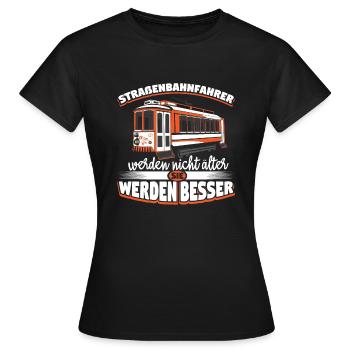 Straßenbahn Straßenbahnfahrer S-Bahn - Frauen T-Shirt - Schwarz - Vorne - AI Model Female 172 dark (172cm)