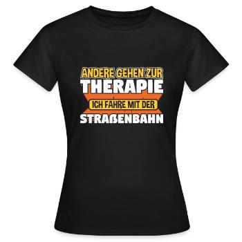 Straßenbahn Straßenbahnfahrer S-Bahn - Frauen T-Shirt - Schwarz - Vorne - AI Model Female 172 dark (172cm)