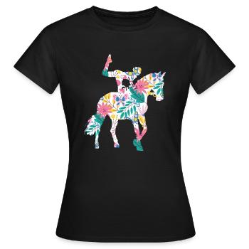 Voûte Volti Voûte Chevaux Chevaux Filles - T-shirt Femme - noir - Devant - AI Model Female 172 dark (172cm)
