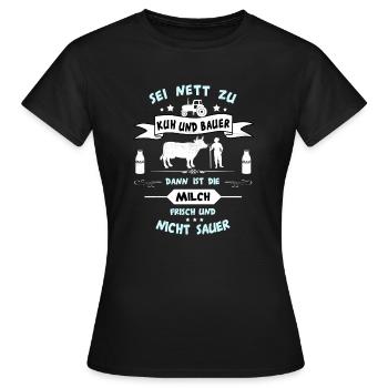 Bauer Landwirt - Frauen T-Shirt - Schwarz - Vorne - AI Model Female 172 dark (172cm)