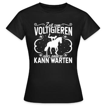Voltigieren Volti Voltigier Pferde Pferdemädchen - Frauen T-Shirt - Schwarz - Vorne - AI Model Female 172 dark (172cm)