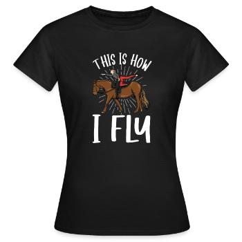 Voûte Volti Voûte Chevaux Chevaux Filles - T-shirt Femme - noir - Devant - AI Model Female 172 dark (172cm)
