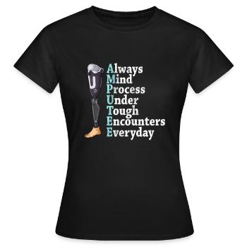 Leg surgery wheelchair lost leg - Women's T-Shirt - black - Front - AI Model Female 172 dark (172cm)