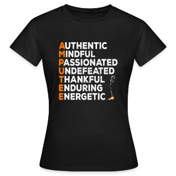 Leg surgery wheelchair lost leg - Women's T-Shirt - black - Front - AI Model Female 172 dark (172cm)