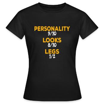 Leg surgery wheelchair lost leg - Women's T-Shirt - black - Front - AI Model Female 172 dark (172cm)