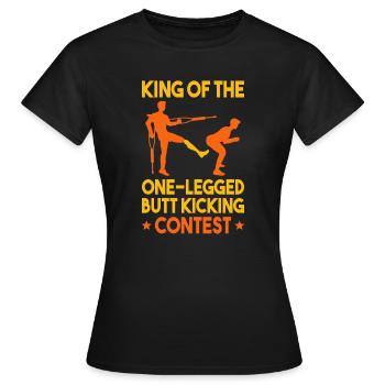 Leg surgery wheelchair lost leg - Women's T-Shirt - black - Front - AI Model Female 172 dark (172cm)