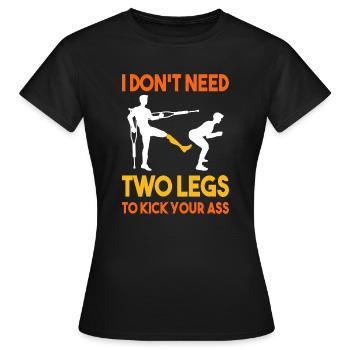 Leg surgery wheelchair lost leg - Women's T-Shirt - black - Front - AI Model Female 172 dark (172cm)
