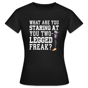 Leg surgery wheelchair lost leg - Women's T-Shirt - black - Front - AI Model Female 172 dark (172cm)