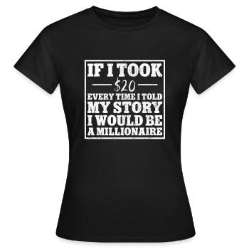 Leg surgery wheelchair lost leg - Women's T-Shirt - black - Front - AI Model Female 172 dark (172cm)