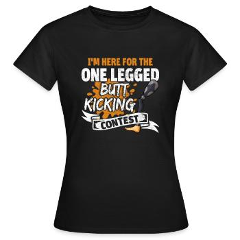 Leg surgery wheelchair lost leg - Women's T-Shirt - black - Front - AI Model Female 172 dark (172cm)