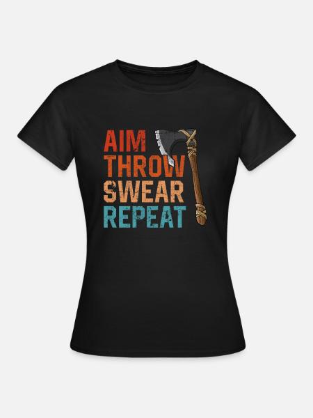Axt Werfen - Frauen T-Shirt - Schwarz