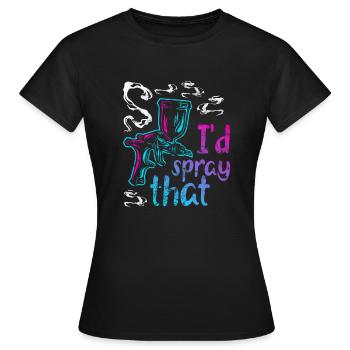 Auto Body Painter Auto Maler Sprayer - T-shirt Femme - noir - Devant - AI Model Female 172 dark (172cm)