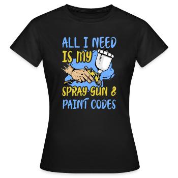 Auto Body Painter Auto Maler Sprayer - T-shirt Femme - noir - Devant - AI Model Female 172 dark (172cm)