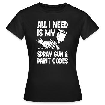Auto Body Painter Auto Maler Sprayer - T-shirt Femme - noir - Devant - AI Model Female 172 dark (172cm)
