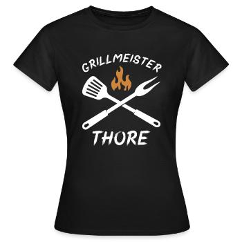 Grillmeister Thore - Frauen T-Shirt - Schwarz - Vorne - AI Model Female 172 dark (172cm)