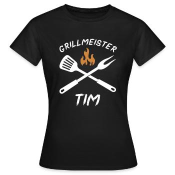 Grillmeister Tim - Frauen T-Shirt - Schwarz - Vorne - AI Model Female 172 dark (172cm)