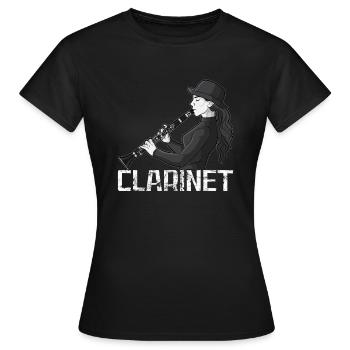 Klarinette Player Orchestra Musiker - Frauen T-Shirt - Schwarz - Vorne - AI Model Female 172 dark (172cm)
