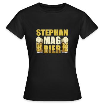 Stephan mag Bier Name Geburtstag - Frauen T-Shirt - Schwarz - Vorne - AI Model Female 172 dark (172cm)