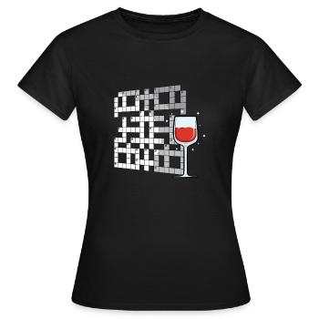 Résoudre des mots croisés - T-shirt Femme - noir - Devant - AI Model Female 172 dark (172cm)