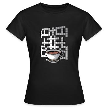 Résoudre des mots croisés - T-shirt Femme - noir - Devant - AI Model Female 172 dark (172cm)