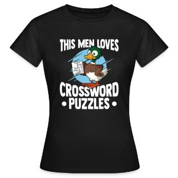 Résoudre des mots croisés - T-shirt Femme - noir - Devant - AI Model Female 172 dark (172cm)