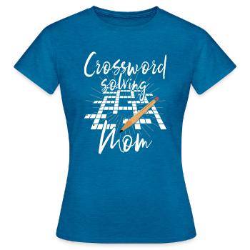Résoudre des mots croisés - T-shirt Femme - bleu saphir antique chiné - Devant - AI Model Female 172 dark (172cm)