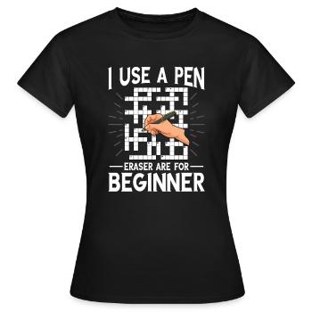 Résoudre des mots croisés - T-shirt Femme - noir - Devant - AI Model Female 172 dark (172cm)