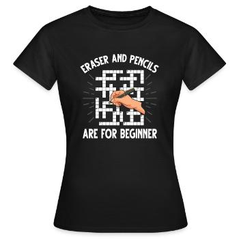 Résoudre des mots croisés - T-shirt Femme - noir - Devant - AI Model Female 172 dark (172cm)