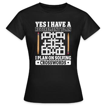 Résoudre des mots croisés - T-shirt Femme - noir - Devant - AI Model Female 172 dark (172cm)