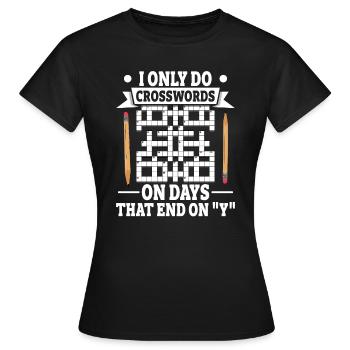 Résoudre des mots croisés - T-shirt Femme - noir - Devant - AI Model Female 172 dark (172cm)