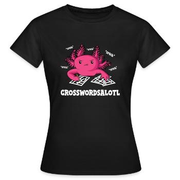 Résoudre des mots croisés - T-shirt Femme - noir - Devant - AI Model Female 172 dark (172cm)