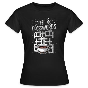 Résoudre des mots croisés - T-shirt Femme - noir - Devant - AI Model Female 172 dark (172cm)