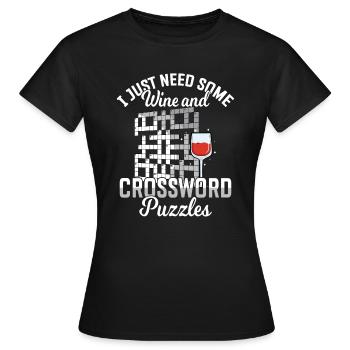 Résoudre des mots croisés - T-shirt Femme - noir - Devant - AI Model Female 172 dark (172cm)