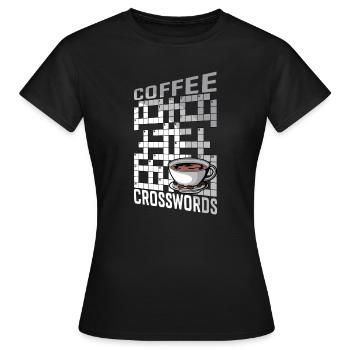 Résoudre des mots croisés - T-shirt Femme - noir - Devant - AI Model Female 172 dark (172cm)