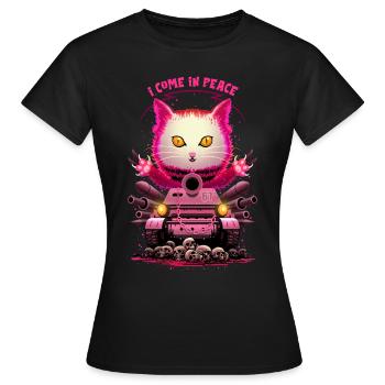 JE VIENS EN PAIX - T-shirt Femme - noir - Devant - AI Model Female 172 dark (172cm)