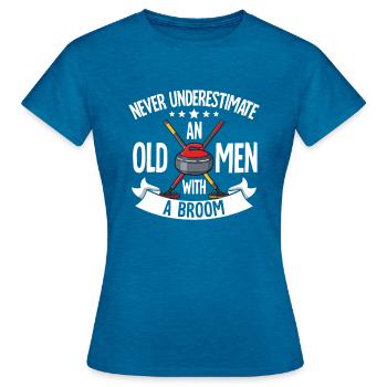 Locken - Frauen T-Shirt - Antikblaues Saphir meliert - Vorne - AI Model Female 172 dark (172cm)