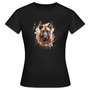 Belgian Malinois - Frauen T-Shirt - Schwarz - Vorne - AI Model Female 172 dark (172cm)