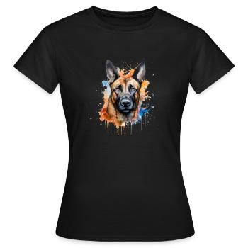 Belgian Malinois - Frauen T-Shirt - Schwarz - Vorne - AI Model Female 172 dark (172cm)