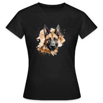 Belgian Malinois - Frauen T-Shirt - Schwarz - Vorne - AI Model Female 172 dark (172cm)