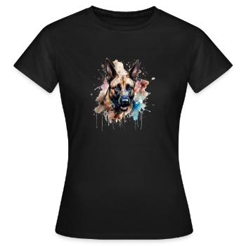 Belgian Malinois - Frauen T-Shirt - Schwarz - Vorne - AI Model Female 172 dark (172cm)